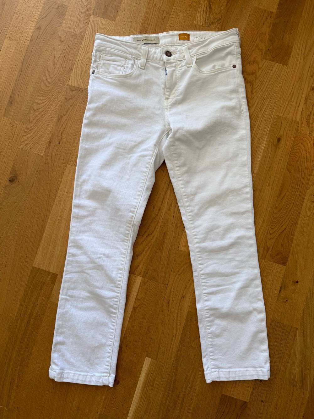 Pilcro and the Letterpress White Ankle Crop Jeans